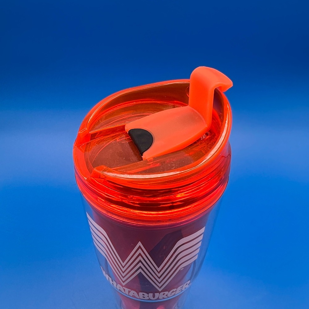 Whataburger Orange Double Wall Insulated Travel Tumbler Cup with Lid and Straw - Picture 3 of 8